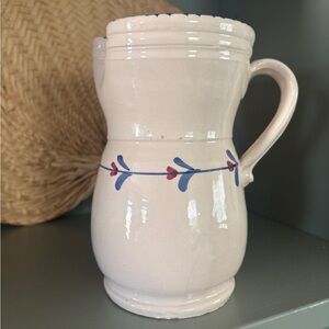 Handmade Pottery Pitcher Cottage Ceramic Vase Farmhouse Decor